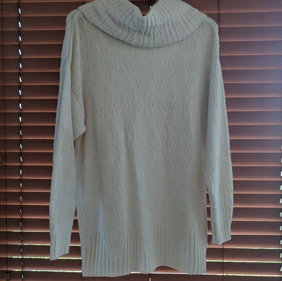 VINTAGE Talbott women's chunky turtleneck textured knit ivory sweater - Picture 3 of 7
